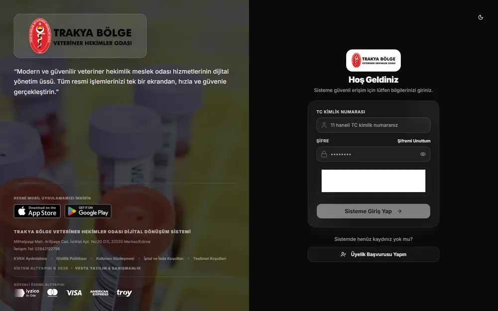 Trakya Bölge Veteriner Hekimler Odası — portal.trakyavho.org.tr